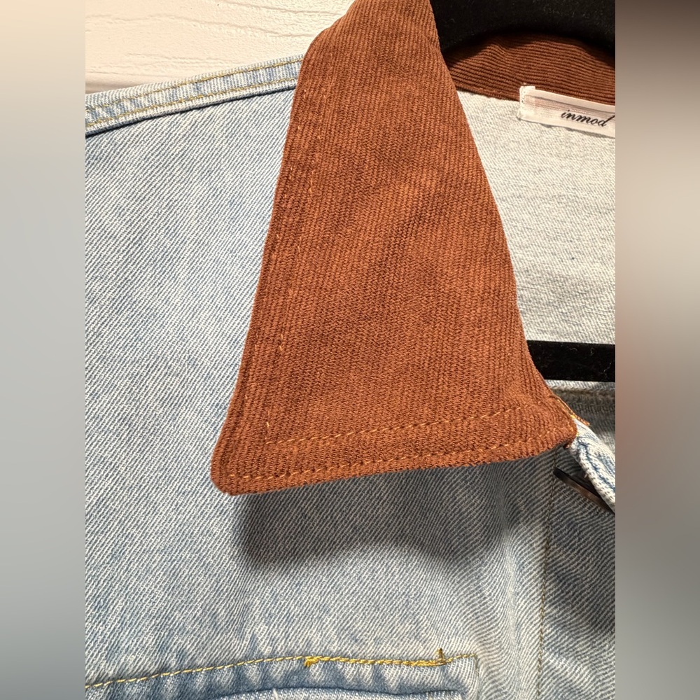 Denim Jacket with Brown Accents - Picture 4 of 4